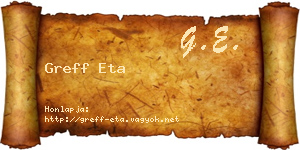 Greff Eta névjegykártya